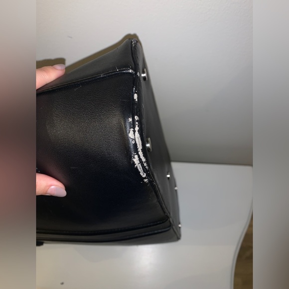 ✨🖤✨ Sole Society Marlow Vegan Structured Dome Top Handle Satchel Bag - Picture 12 of 14